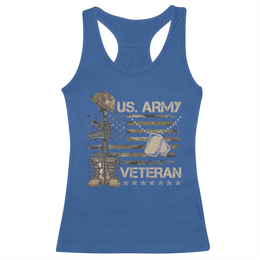 US Army Veteran Flag Racerback Tank Top TS10 Royal Blue Print Your Wear
