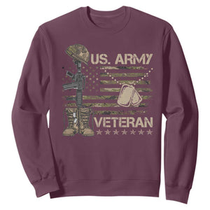 US Army Veteran Flag Sweatshirt TS10 Maroon Print Your Wear