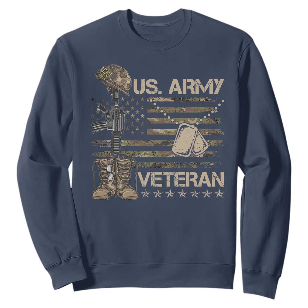 US Army Veteran Flag Sweatshirt TS10 Navy Print Your Wear