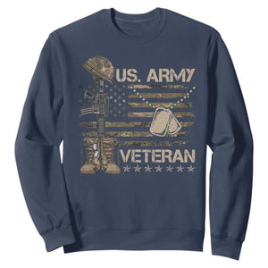 US Army Veteran Flag Sweatshirt TS10 Navy Print Your Wear