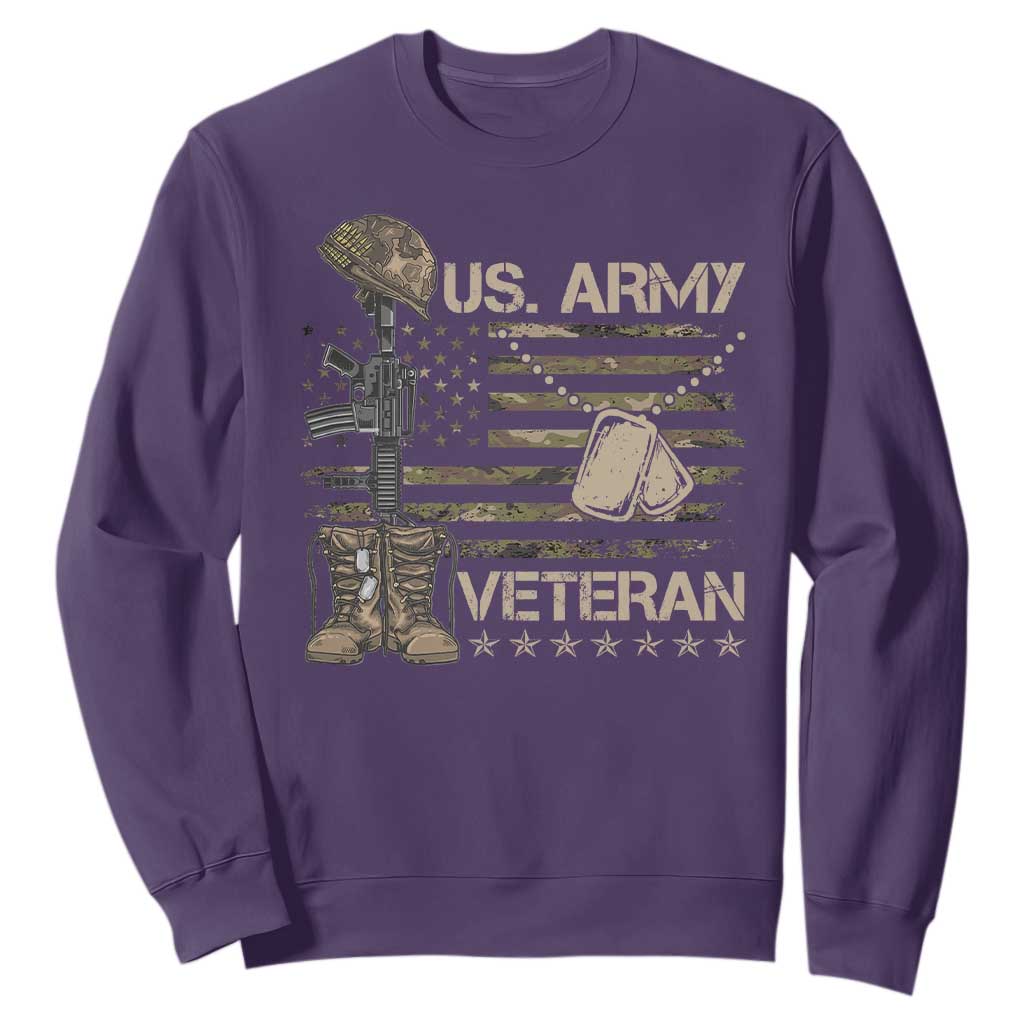 US Army Veteran Flag Sweatshirt TS10 Purple Print Your Wear