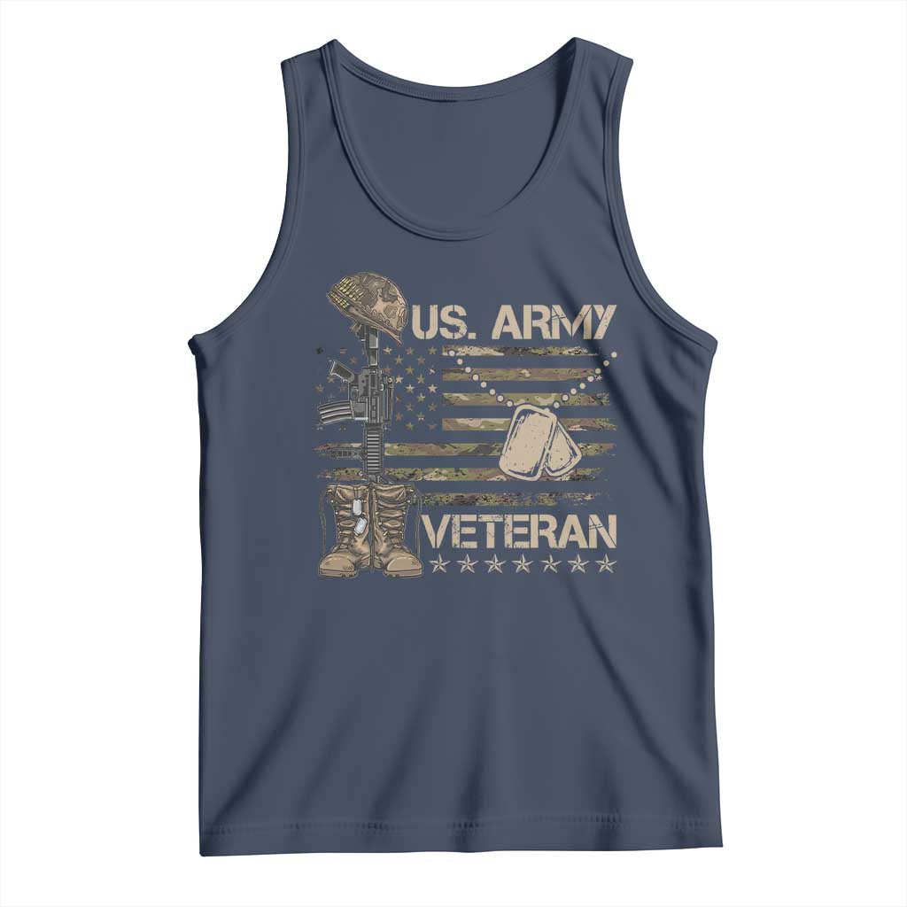 US Army Veteran Flag Tank Top TS10 Navy Print Your Wear