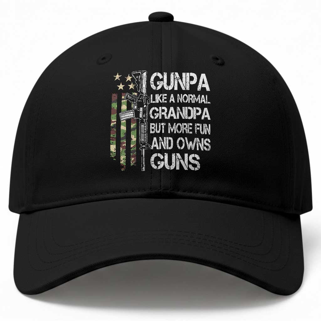 Gunpa Baseball Cap Guns Grandpa More Fun Camo American Flag USA Camouflage TS10 Print Your Wear