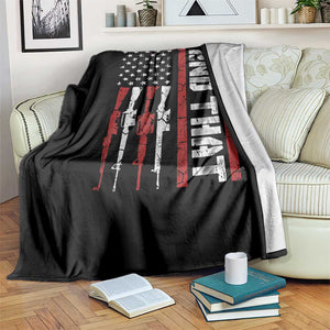 Vintage USA Flag 2nd Amendment Throw Blanket Pro Gun Lovers TS10 Print Your Wear