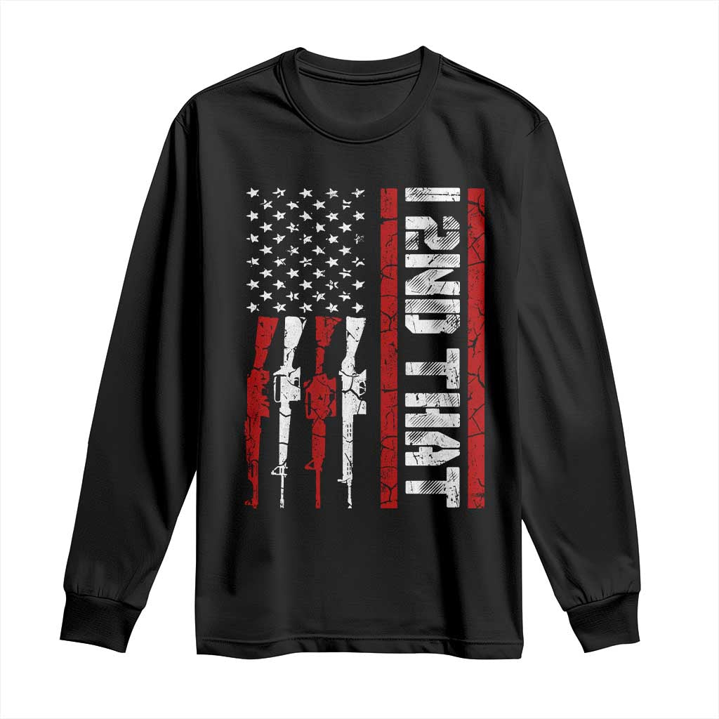 Vintage USA Flag 2nd Amendment Long Sleeve Shirt Pro Gun Lovers TS10 Black Print Your Wear
