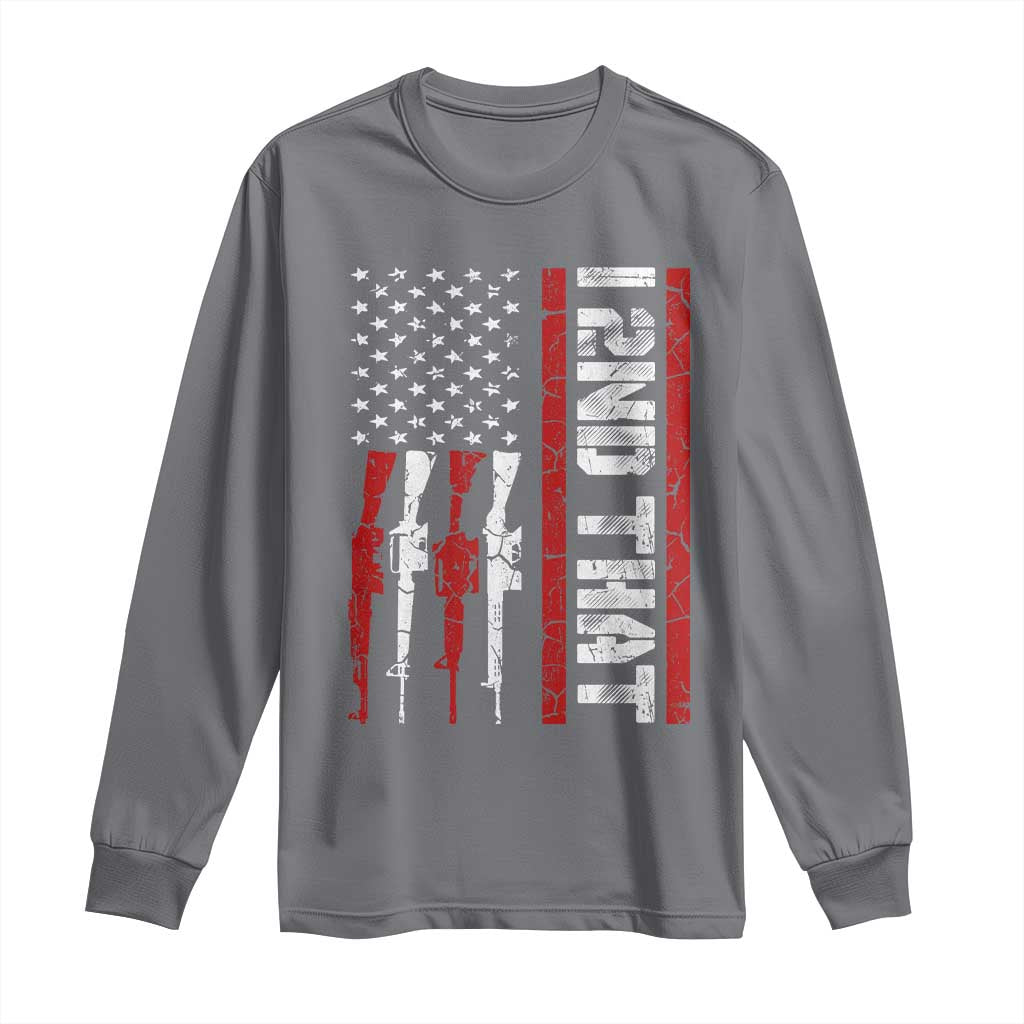 Vintage USA Flag 2nd Amendment Long Sleeve Shirt Pro Gun Lovers TS10 Charcoal Print Your Wear