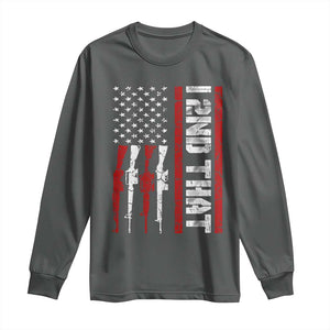 Vintage USA Flag 2nd Amendment Long Sleeve Shirt Pro Gun Lovers TS10 Dark Heather Print Your Wear