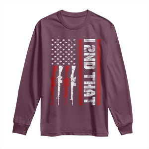 Vintage USA Flag 2nd Amendment Long Sleeve Shirt Pro Gun Lovers TS10 Maroon Print Your Wear