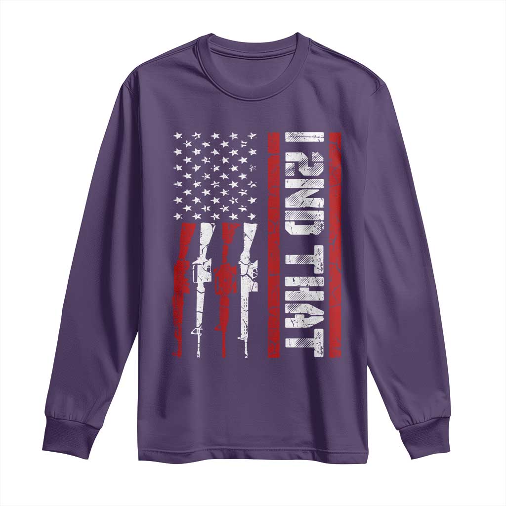 Vintage USA Flag 2nd Amendment Long Sleeve Shirt Pro Gun Lovers TS10 Purple Print Your Wear