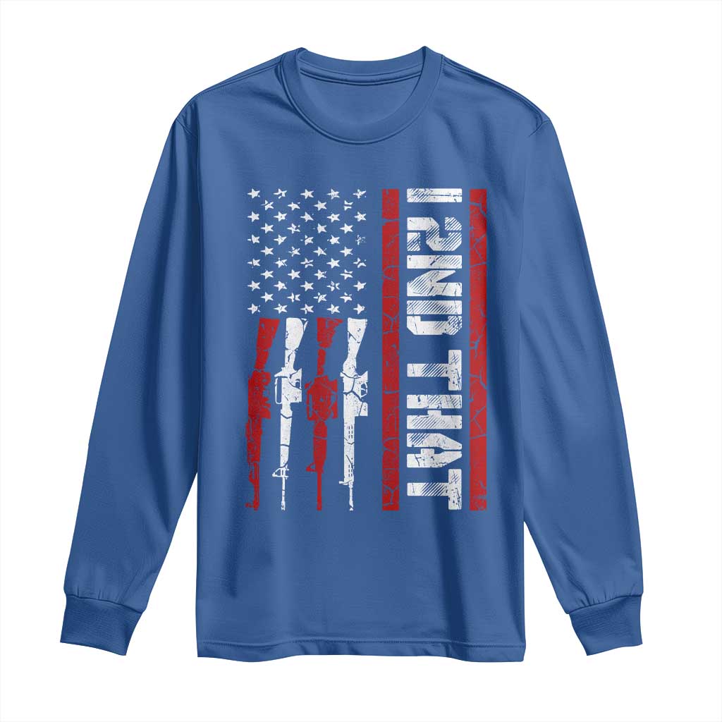 Vintage USA Flag 2nd Amendment Long Sleeve Shirt Pro Gun Lovers TS10 Royal Blue Print Your Wear