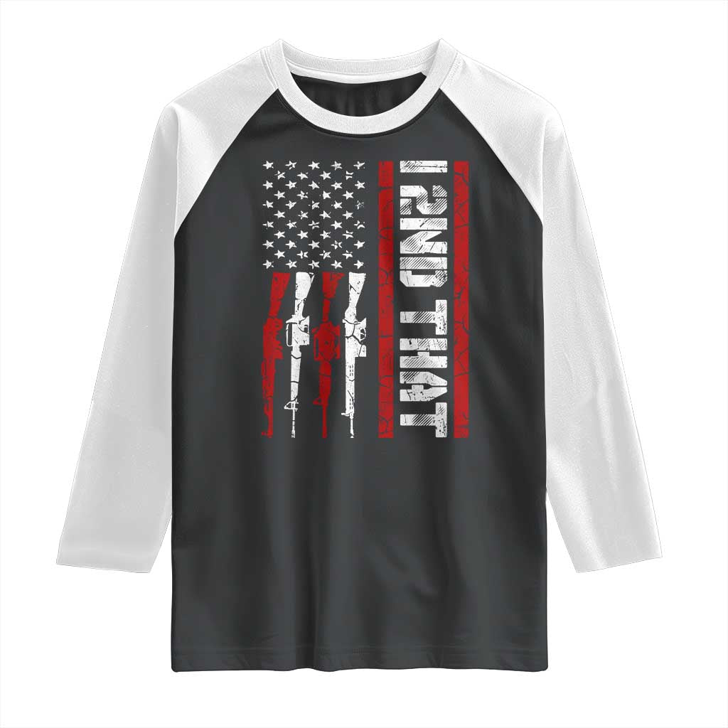 Vintage USA Flag 2nd Amendment Raglan Shirt Pro Gun Lovers TS10 Black White Print Your Wear