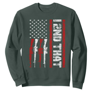 Vintage USA Flag 2nd Amendment Sweatshirt Pro Gun Lovers TS10 Dark Forest Green Print Your Wear