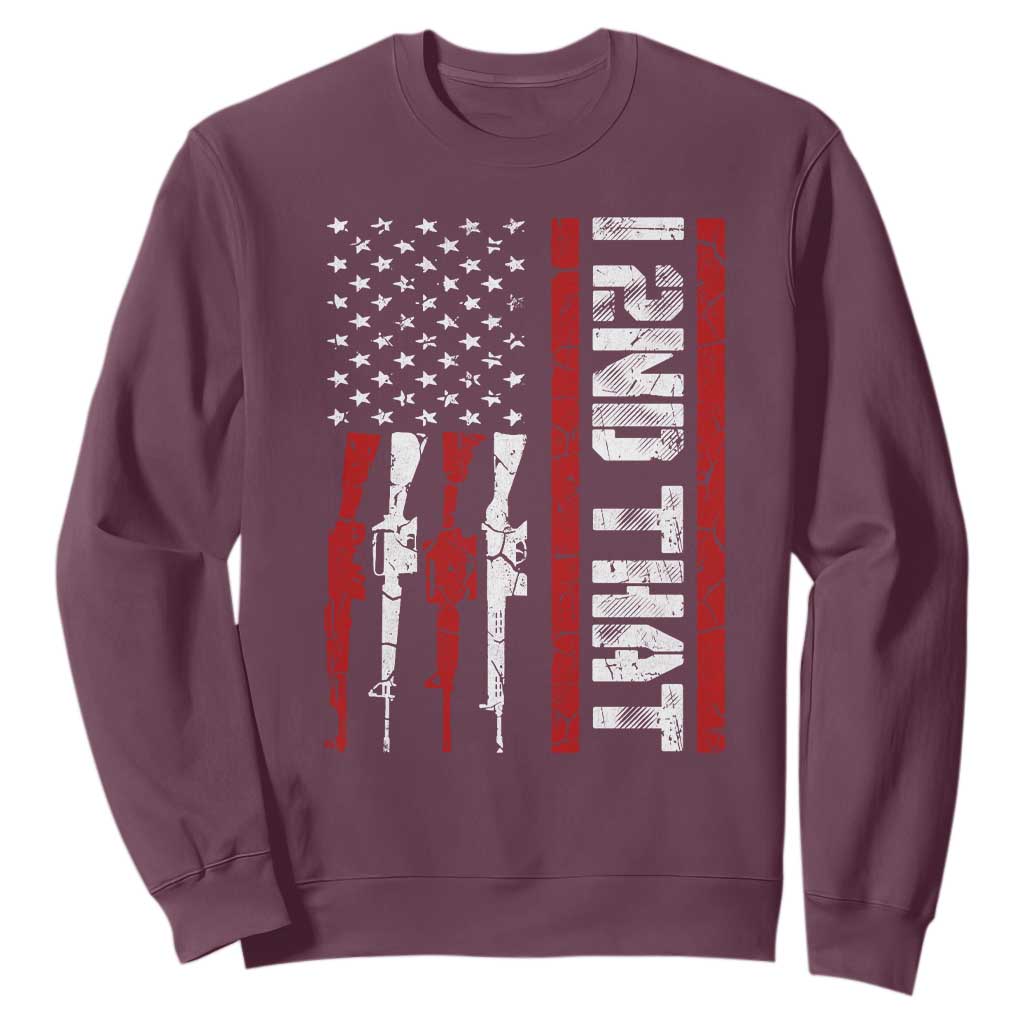 Vintage USA Flag 2nd Amendment Sweatshirt Pro Gun Lovers TS10 Maroon Print Your Wear