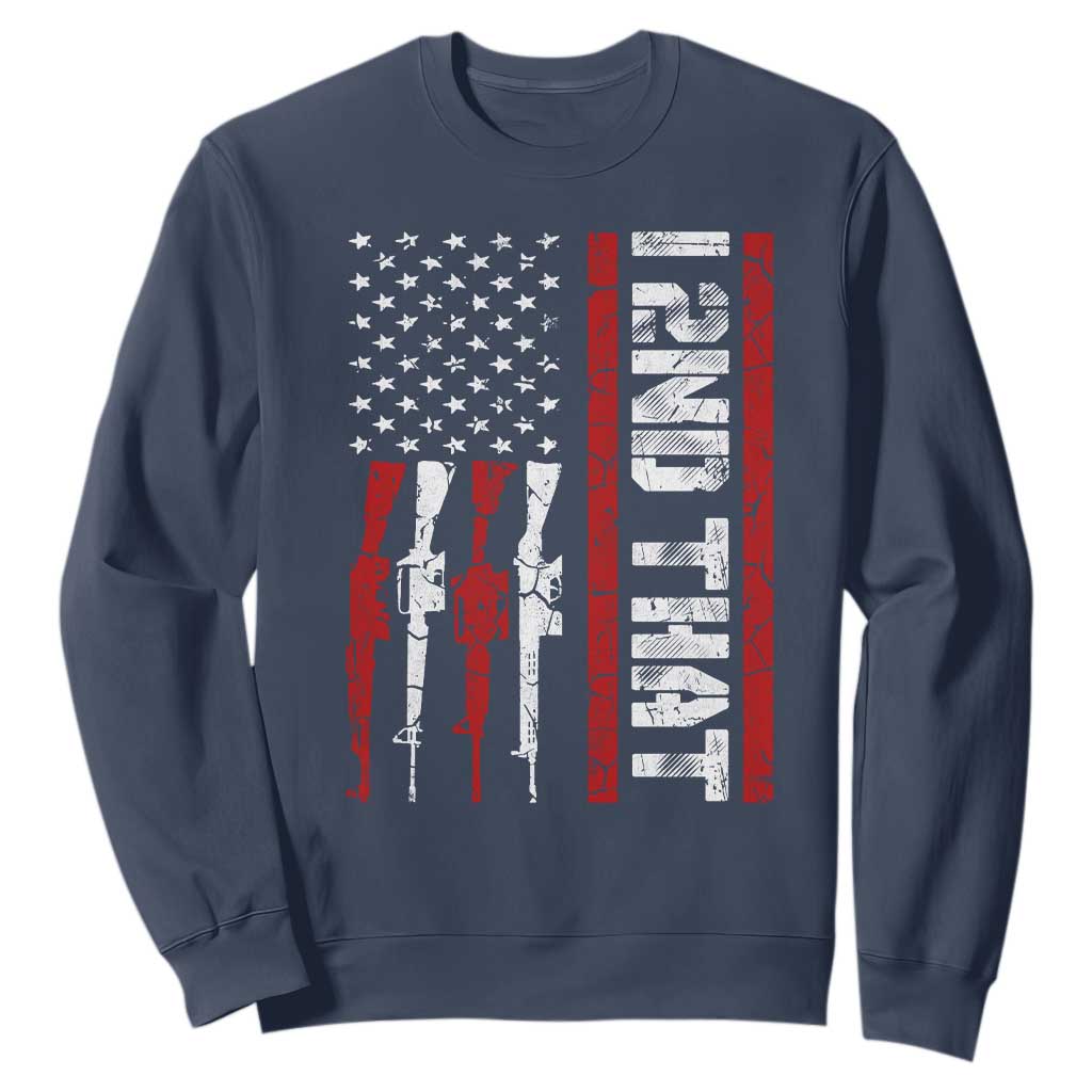 Vintage USA Flag 2nd Amendment Sweatshirt Pro Gun Lovers TS10 Navy Print Your Wear