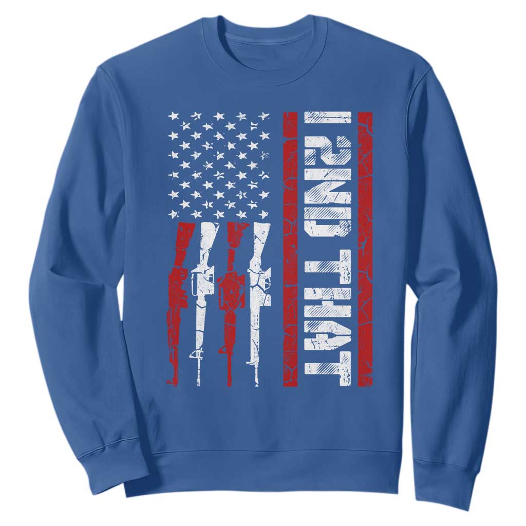 Vintage USA Flag 2nd Amendment Sweatshirt Pro Gun Lovers TS10 Royal Blue Print Your Wear