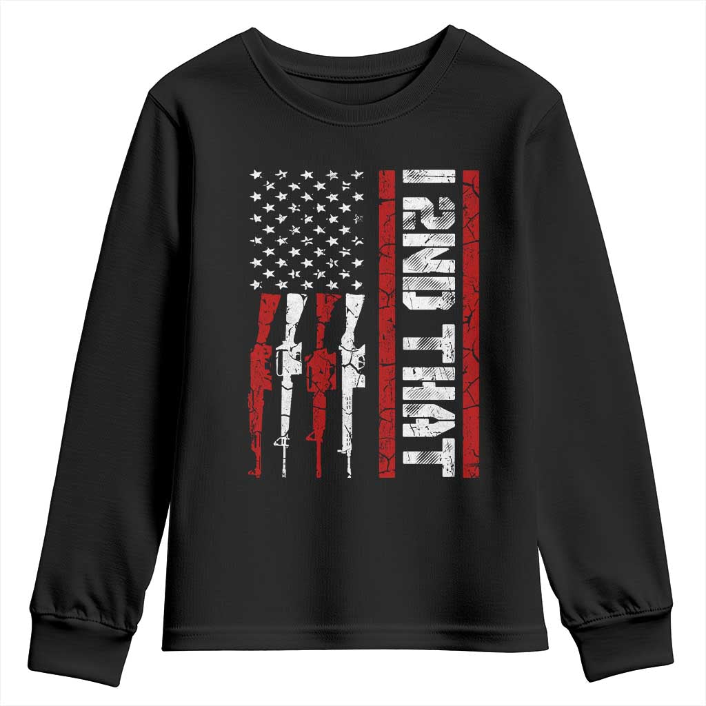 Vintage USA Flag 2nd Amendment Youth Sweatshirt Pro Gun Lovers TS10 Black Print Your Wear