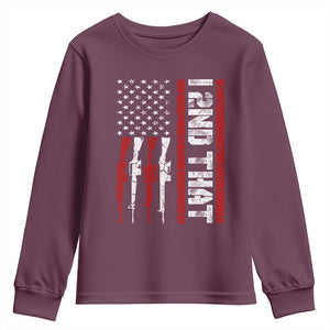 Vintage USA Flag 2nd Amendment Youth Sweatshirt Pro Gun Lovers TS10 Maroon Print Your Wear