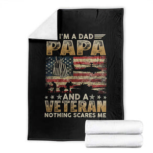 Funny Veteran Dad Throw Blanket Funny Military Veteran USA Flag TS10 Black Print Your Wear