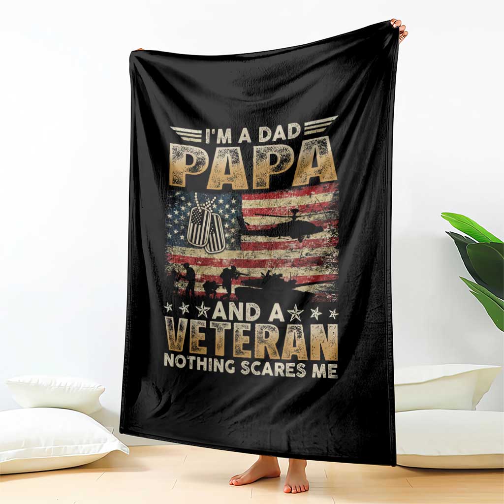 Funny Veteran Dad Throw Blanket Funny Military Veteran USA Flag TS10 Print Your Wear