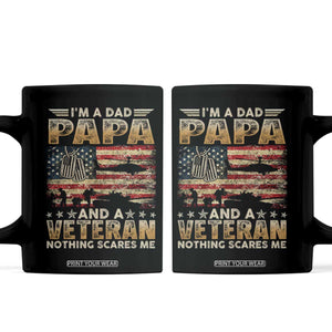 Funny Veteran Dad Coffee Mug Funny Military Veteran USA Flag TS10 Black Print Your Wear