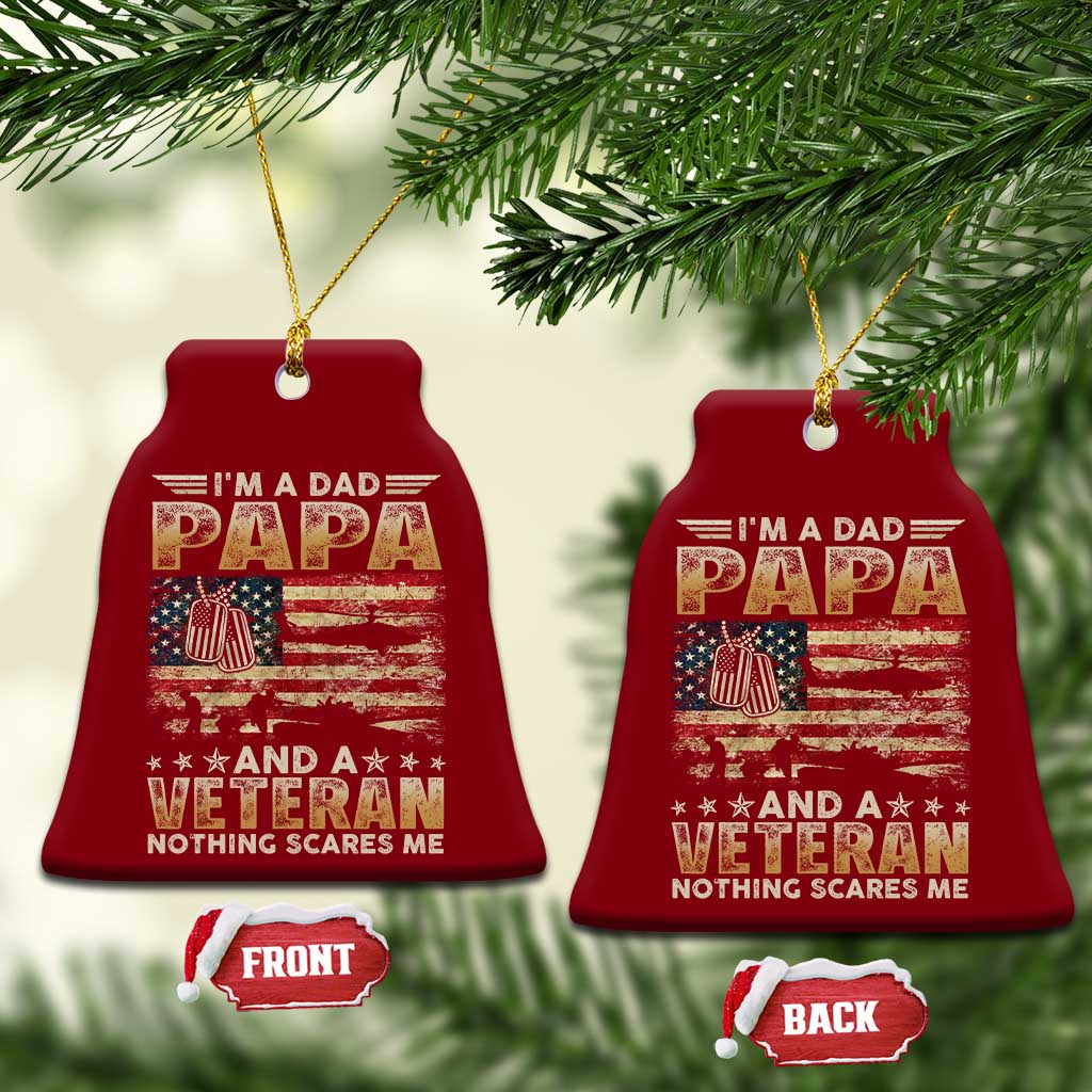Funny Veteran Dad Ceramic Ornament Funny Military Veteran USA Flag TS10 Print Your Wear