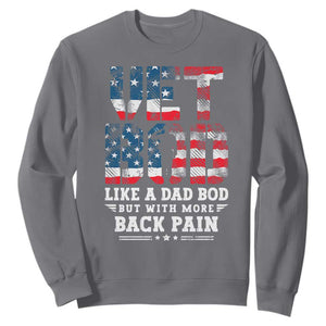 Vet Bod Sweatshirt Funny Military Veteran Dad Bod American Flag TS10 Charcoal Print Your Wear