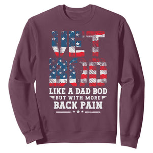 Vet Bod Sweatshirt Funny Military Veteran Dad Bod American Flag TS10 Maroon Print Your Wear