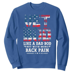 Vet Bod Sweatshirt Funny Military Veteran Dad Bod American Flag TS10 Royal Blue Print Your Wear