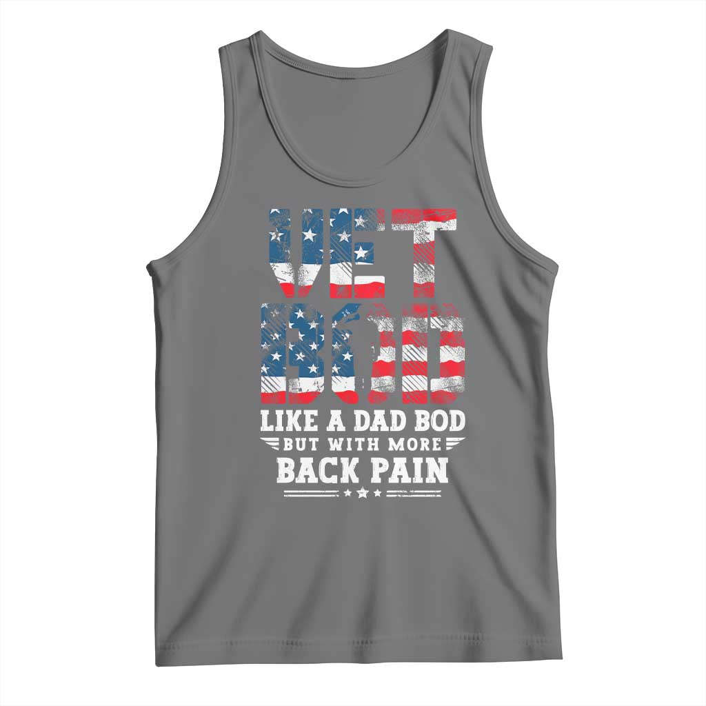 Vet Bod Tank Top Funny Military Veteran Dad Bod American Flag TS10 Black Heather Print Your Wear