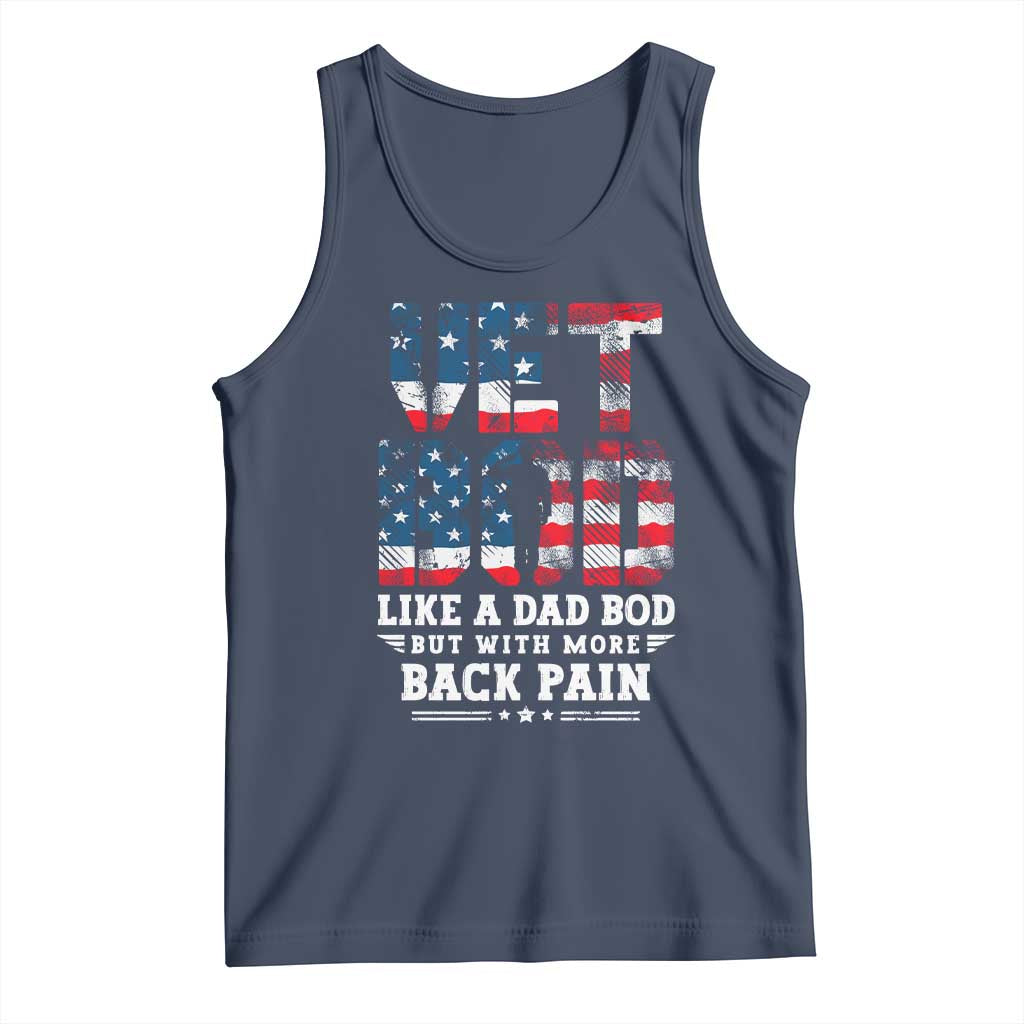 Vet Bod Tank Top Funny Military Veteran Dad Bod American Flag TS10 Navy Print Your Wear