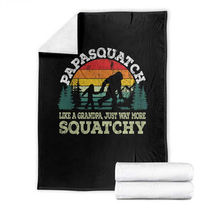 Grandpa Bigfoot Throw Blanket Retro Sasquatch Funny TS10 Black Print Your Wear