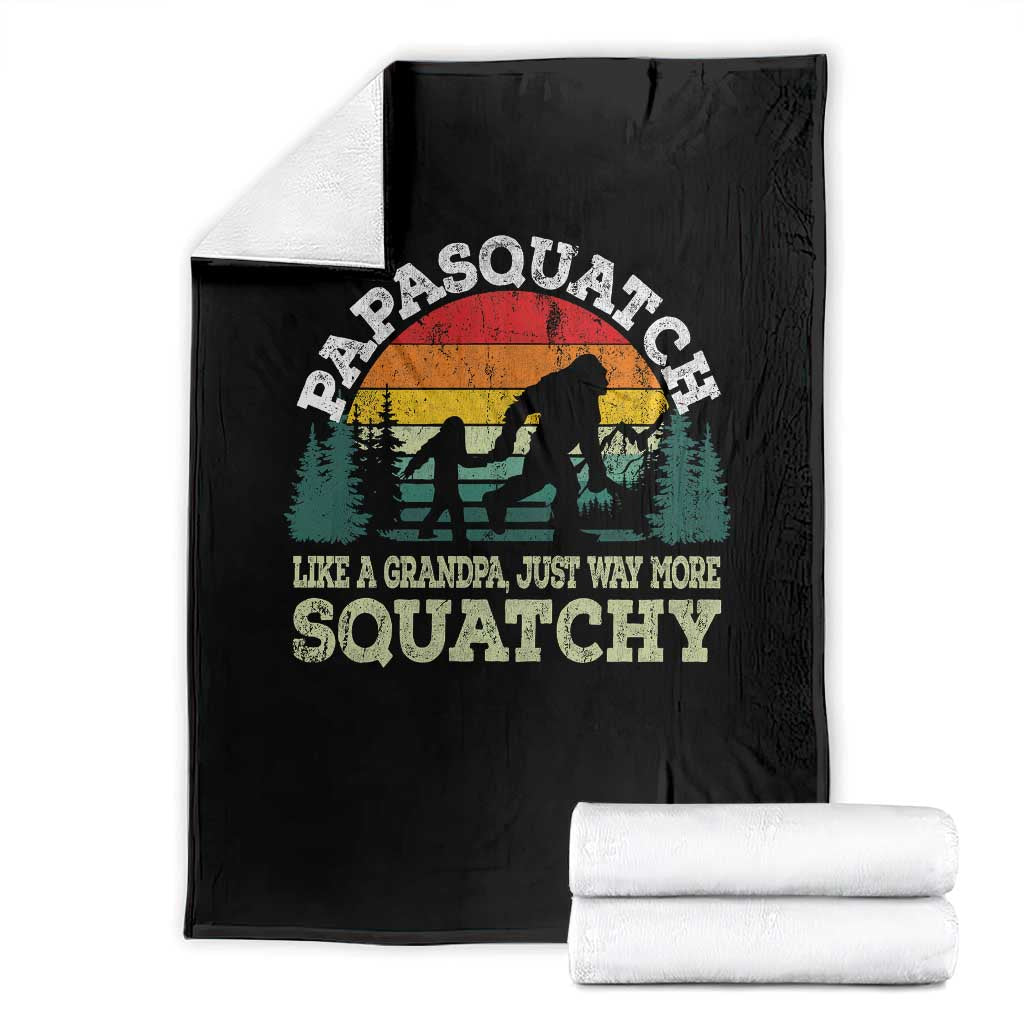 Grandpa Bigfoot Throw Blanket Retro Sasquatch Funny TS10 Black Print Your Wear