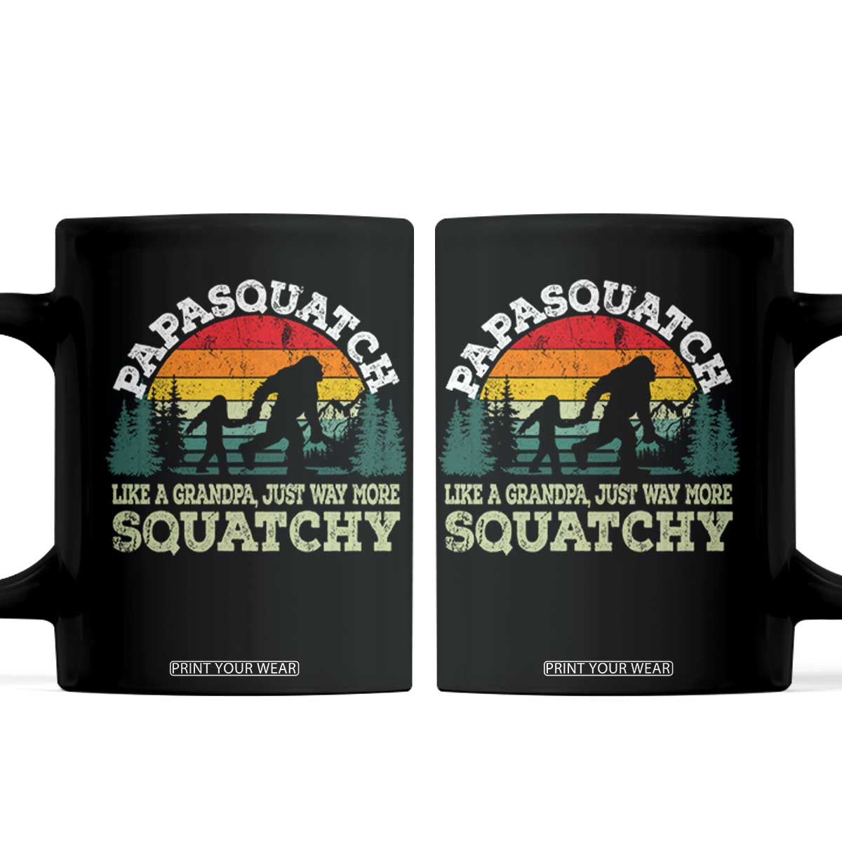 Grandpa Bigfoot Coffee Mug Retro Sasquatch Funny TS10 Black Print Your Wear