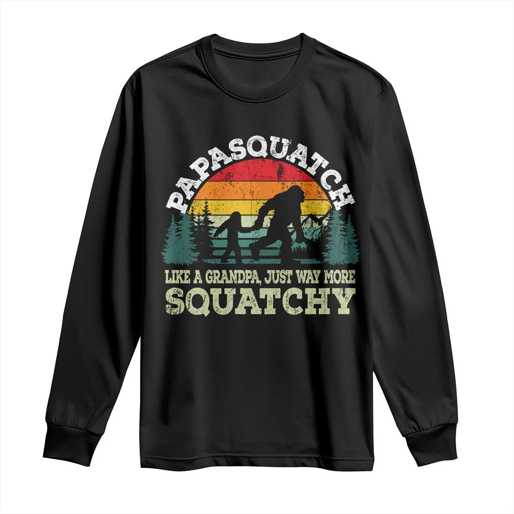 Grandpa Bigfoot Long Sleeve Shirt Retro Sasquatch Funny TS10 Black Print Your Wear