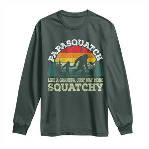 Grandpa Bigfoot Long Sleeve Shirt Retro Sasquatch Funny TS10 Dark Forest Green Print Your Wear