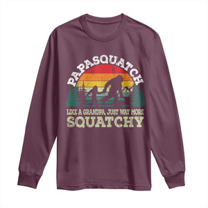 Grandpa Bigfoot Long Sleeve Shirt Retro Sasquatch Funny TS10 Maroon Print Your Wear