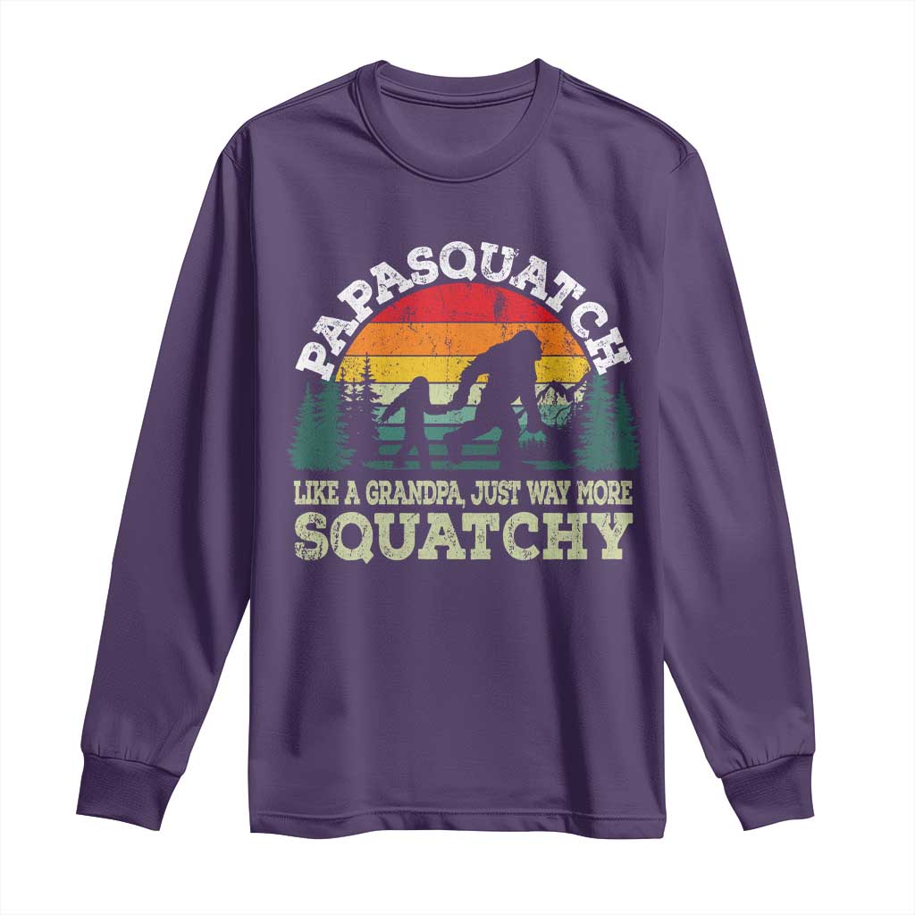 Grandpa Bigfoot Long Sleeve Shirt Retro Sasquatch Funny TS10 Purple Print Your Wear