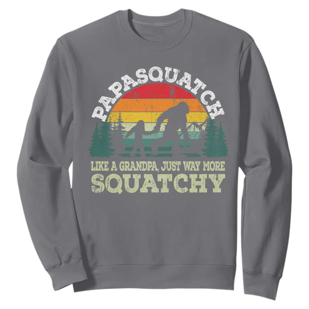 Grandpa Bigfoot Sweatshirt Retro Sasquatch Funny TS10 Charcoal Print Your Wear
