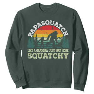 Grandpa Bigfoot Sweatshirt Retro Sasquatch Funny TS10 Dark Forest Green Print Your Wear