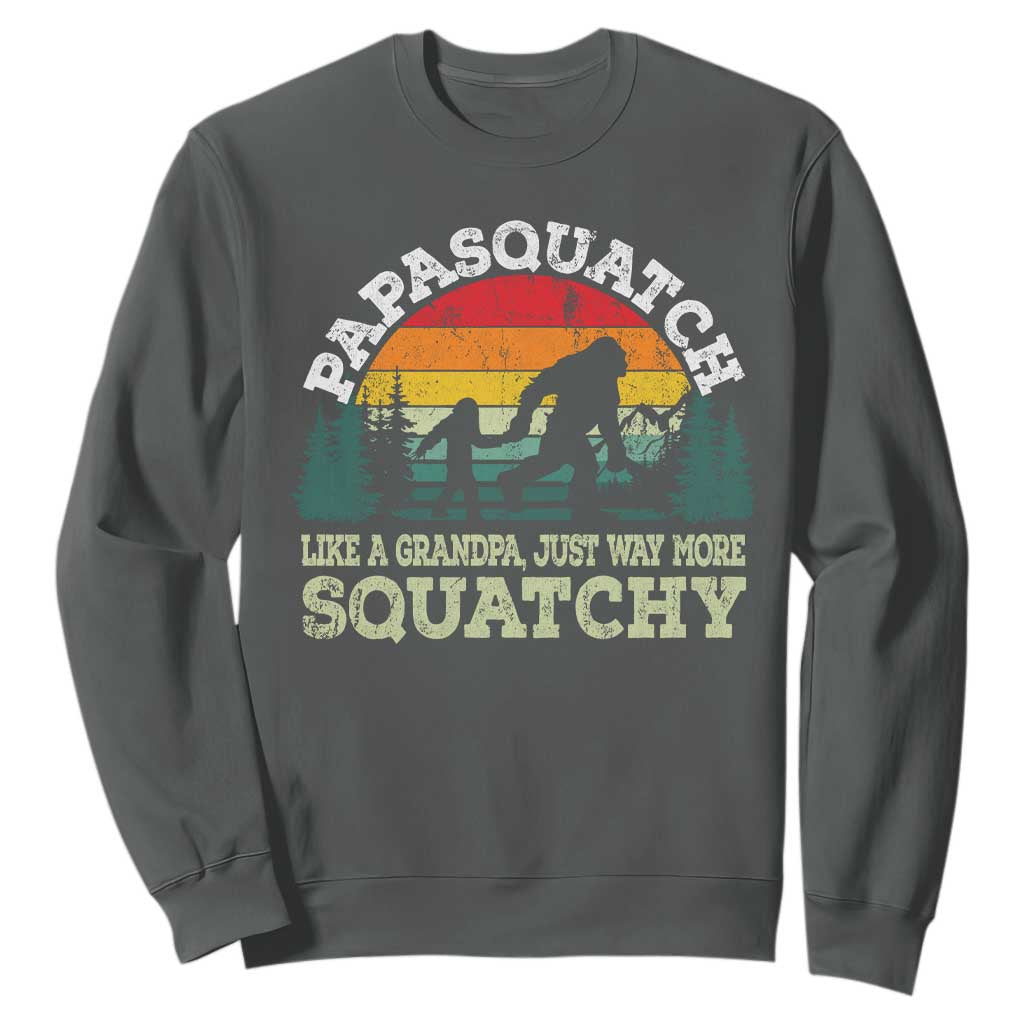 Grandpa Bigfoot Sweatshirt Retro Sasquatch Funny TS10 Dark Heather Print Your Wear