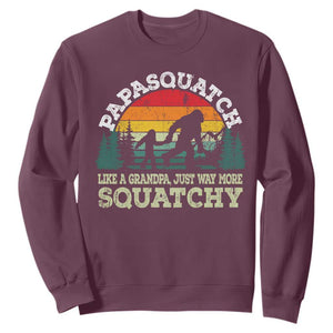 Grandpa Bigfoot Sweatshirt Retro Sasquatch Funny TS10 Maroon Print Your Wear