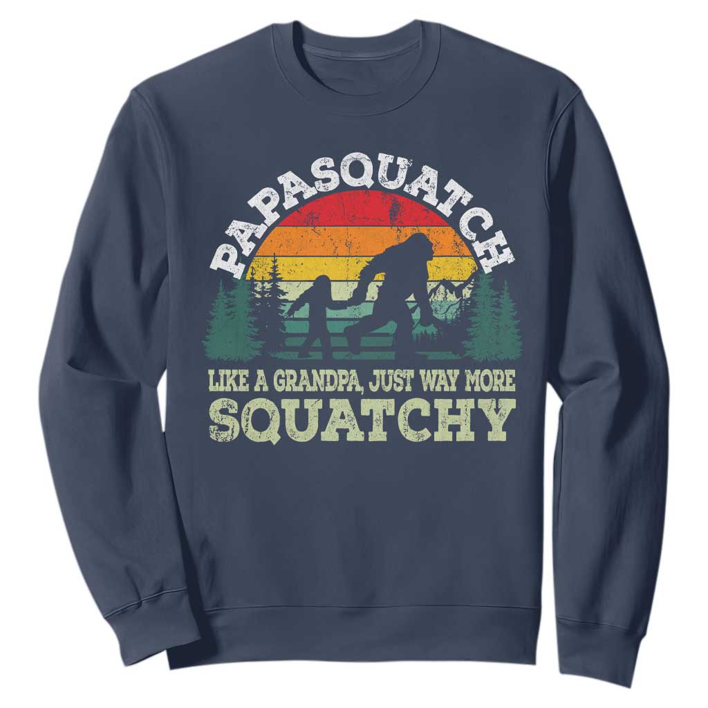 Grandpa Bigfoot Sweatshirt Retro Sasquatch Funny TS10 Navy Print Your Wear