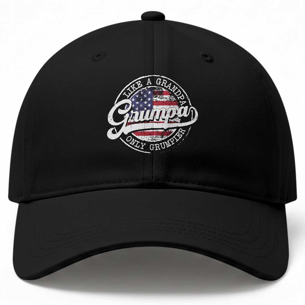 Grumpa Like Regular Grandpa Only Grumpier Baseball Cap Funny Grandfather Grandpa American Flag TS10 Print Your Wear