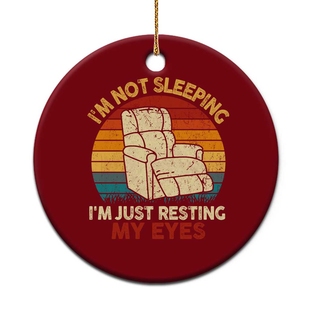 Dad Papa Grandpa Jokes Ceramic Ornament I'm Not Sleeping I'm Just Resting My Eyes TS10 1pc Red Print Your Wear