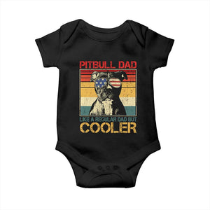 Vintage Pitbull Dad Baby Onesie Like A Regular Dad But Cooler TS10 Black Print Your Wear