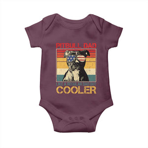 Vintage Pitbull Dad Baby Onesie Like A Regular Dad But Cooler TS10 Maroon Print Your Wear