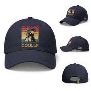 Vintage Pitbull Dad Baseball Cap Like A Regular Dad But Cooler TS10 Baseball Cap Universal Fit Navy Print Your Wear