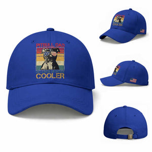 Vintage Pitbull Dad Baseball Cap Like A Regular Dad But Cooler TS10 Baseball Cap Universal Fit Royal Blue Print Your Wear