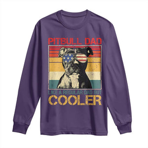 Vintage Pitbull Dad Long Sleeve Shirt Like A Regular Dad But Cooler TS10 Purple Print Your Wear