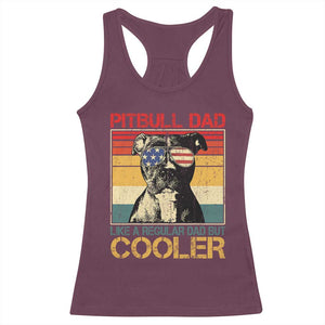 Vintage Pitbull Dad Racerback Tank Top Like A Regular Dad But Cooler TS10 Maroon Print Your Wear